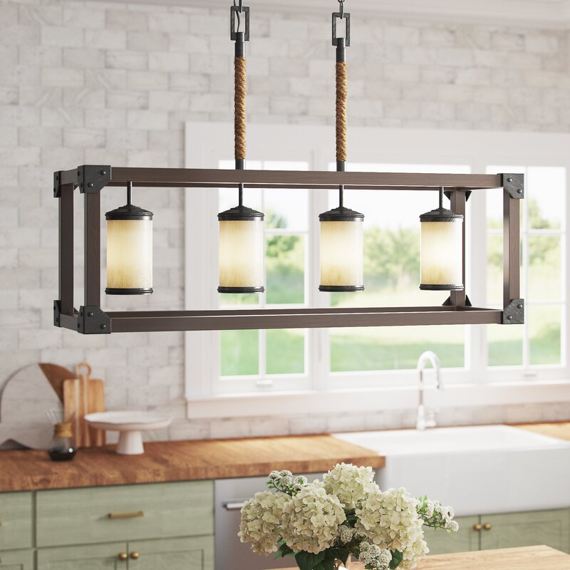 Rustic pendant lighting on sale for kitchen island