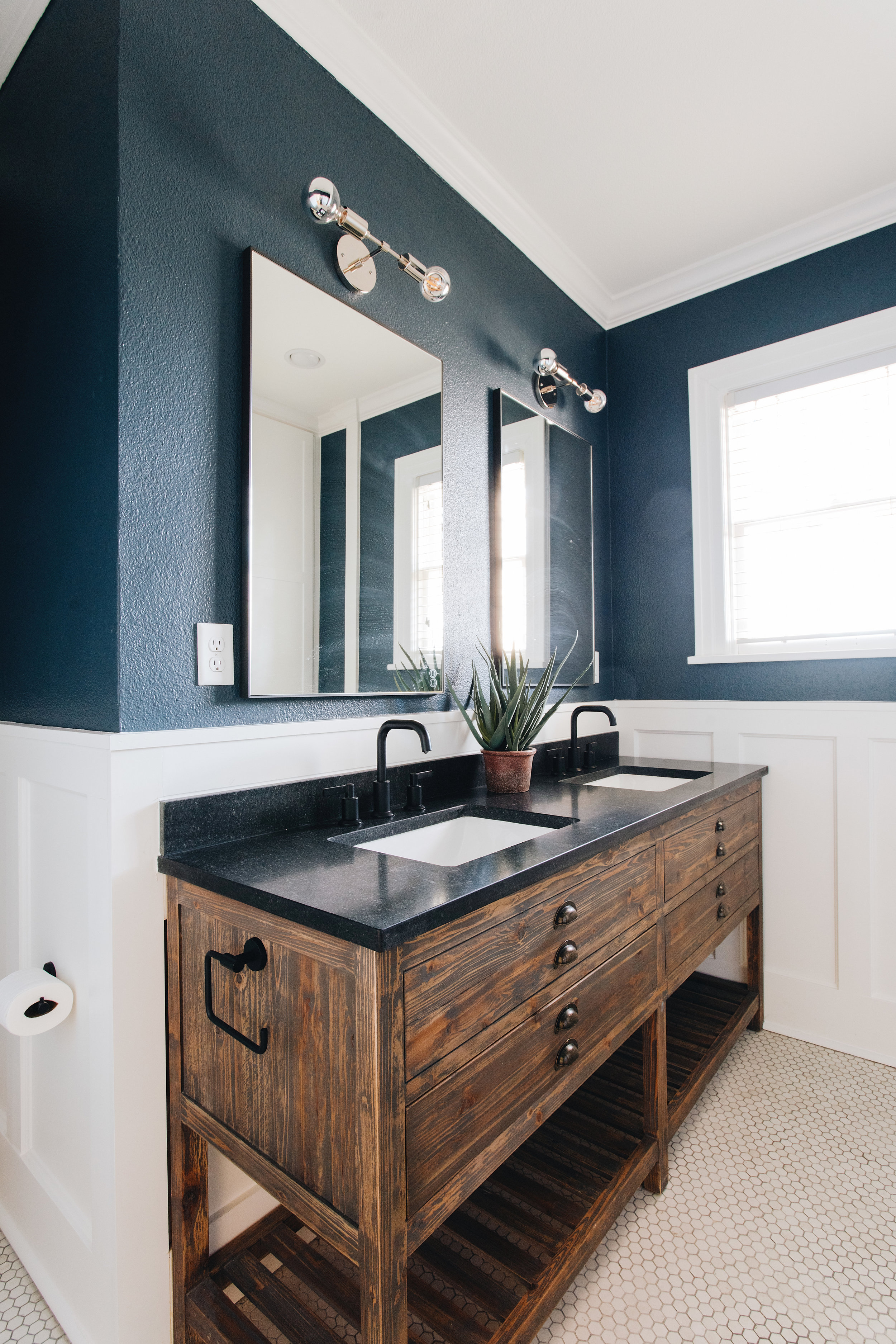 Open Style Vanity with Doors and 2 or 4 Open Shelves - Meadowbrook