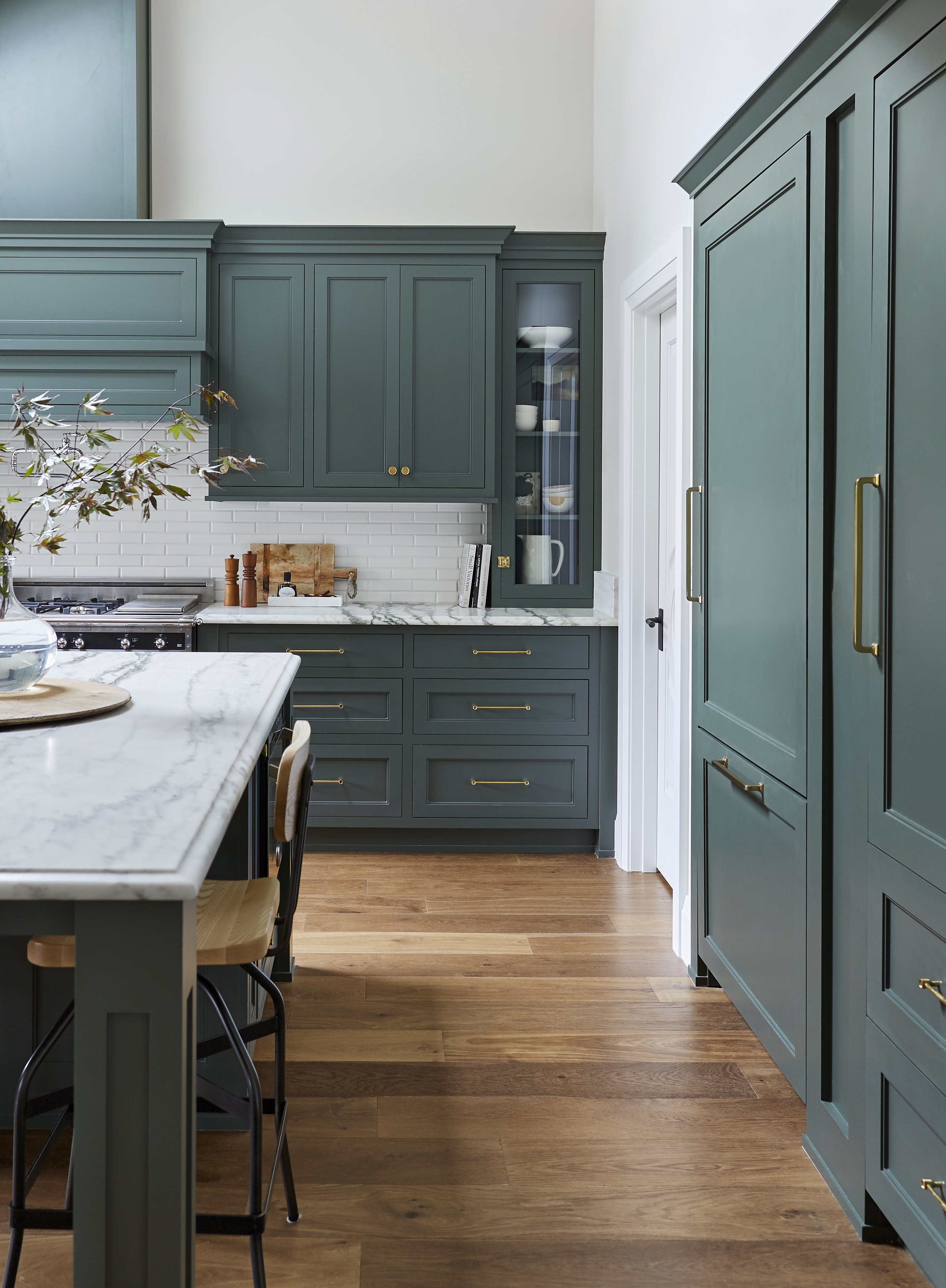 pewter green kitchen island