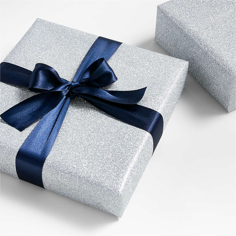 Bands of Silver Navy Kraft Wrapping Paper (36 Sq. ft.) | Innisbrook Wraps