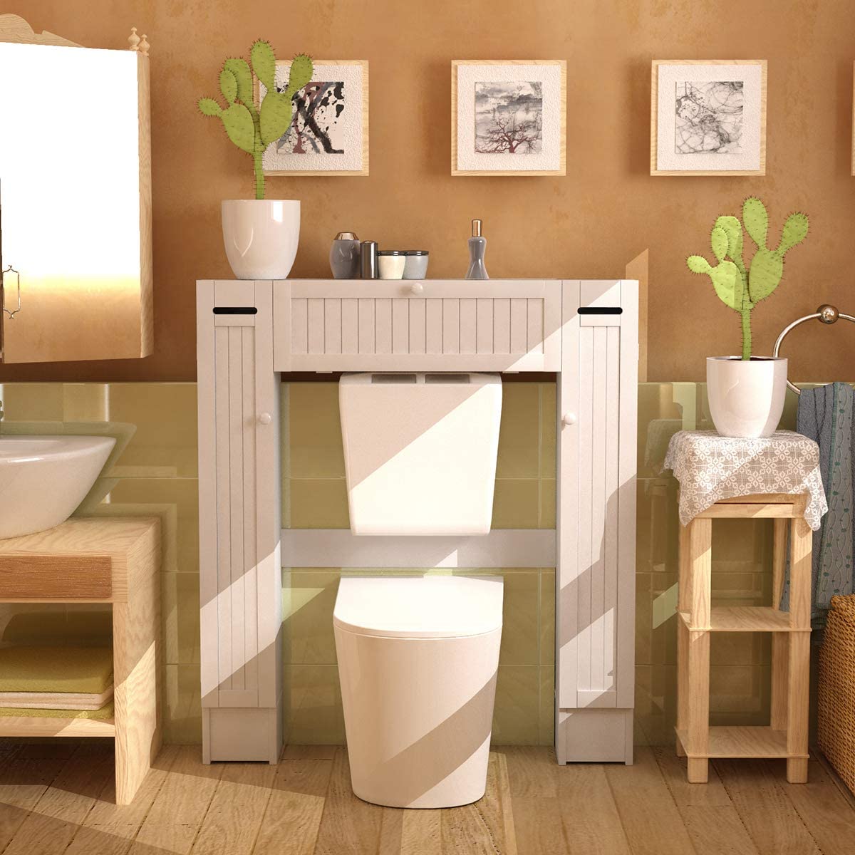 Finnhomy 3 Shelf Bathroom Space Saver Over The Toilet Rack Bathroom Co
