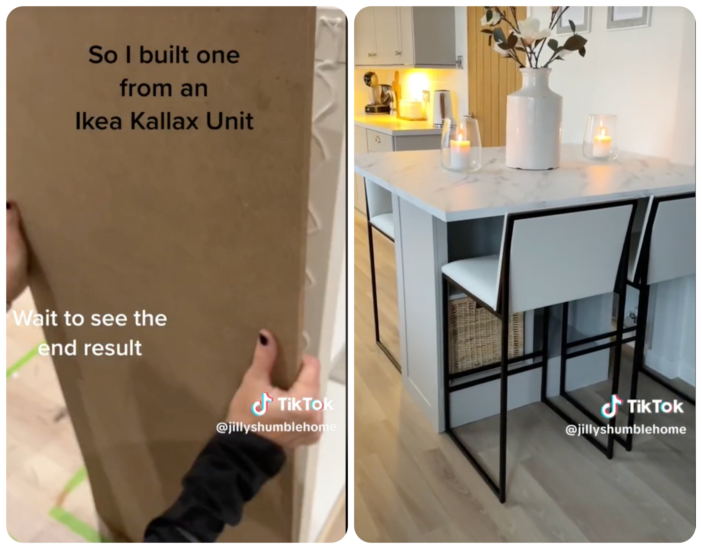 I turned a £30 IKEA Kallax unit into a kitchen island - it was so easy to  make and saved me thousands