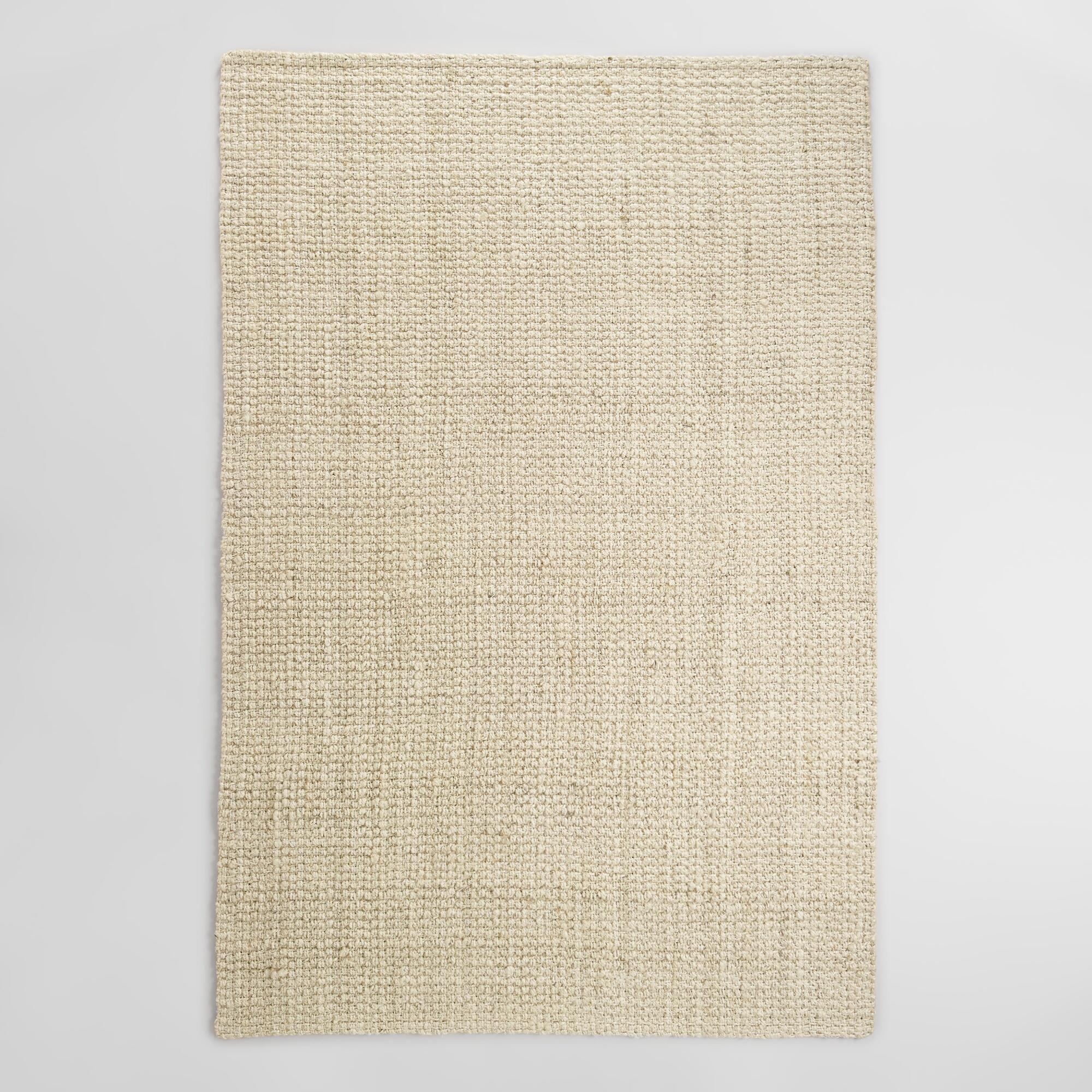 White Jute Rug, 100% Natural Jute, 1.5 mm Thick - Hart Light