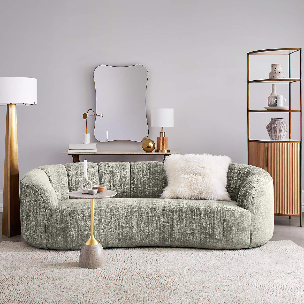 Rouelle channel store tufted sofa