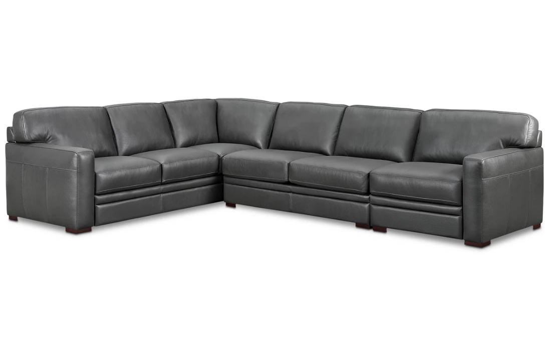 avenell 3-piece leather sectional sofa