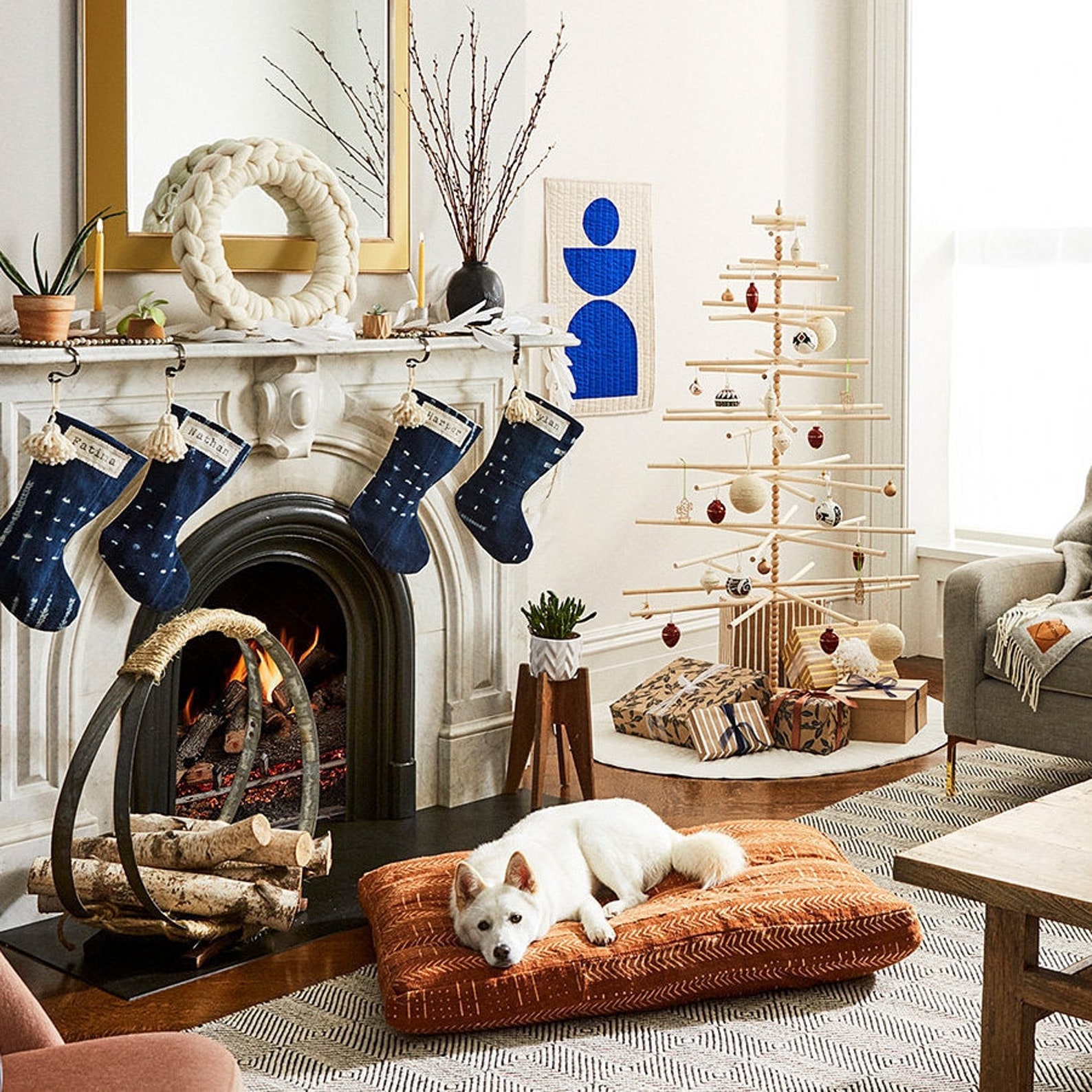 Kate Winter Christmas trees Fireplace Stockings Christmas Gifts for Pi