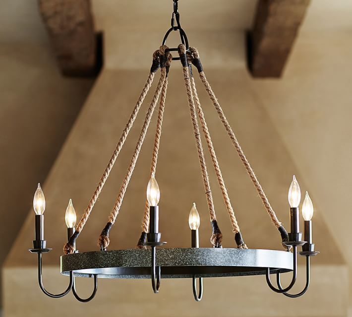 Pottery barn rope deals chandelier