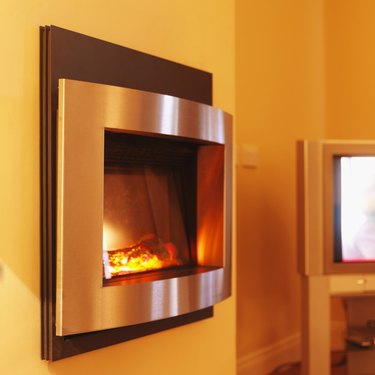 Side view of electric fireplace