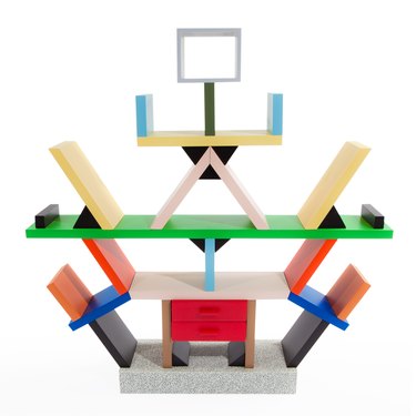 bookcase in memphis design style designed by Ettore Sottsass
