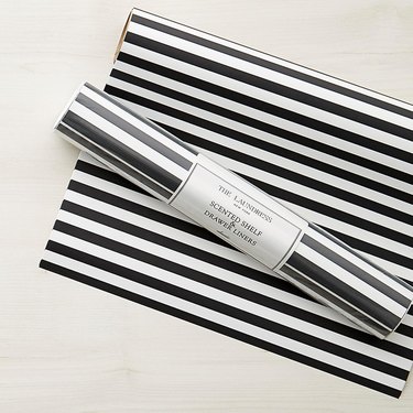 black and white stripe drawer liner