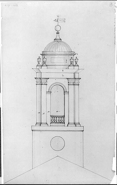 black and white diagram of an cupola