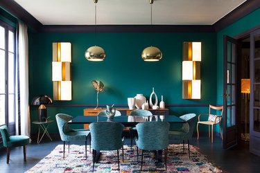 green dining room table