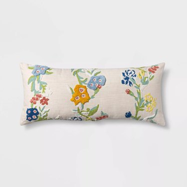 floral lumbar pillow
