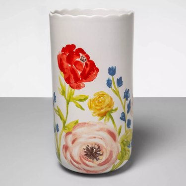 stoneware floral vase