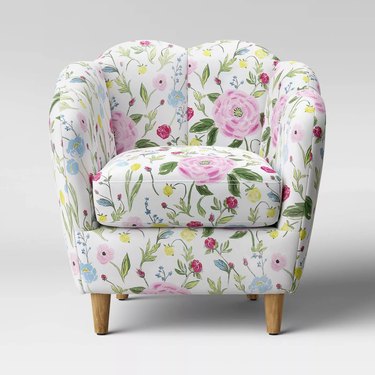 floral upholstered accent chair
