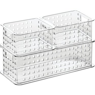 clear storage basket set