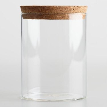 Small Glass Canister With Cork Top, $2.99