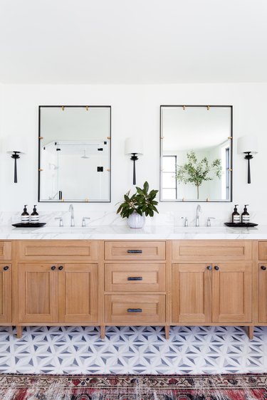 His and hers sinks in the master bath