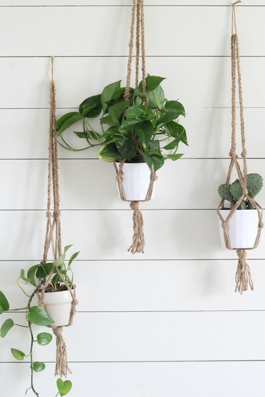 DIY hanging macrame planters
