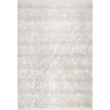 Black and white Scandinavian rug with subtle linear design