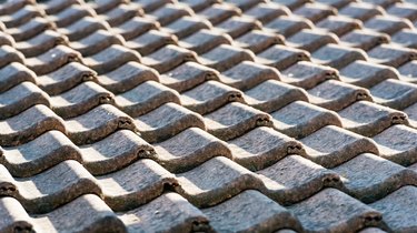 Close-up of cement tile roof