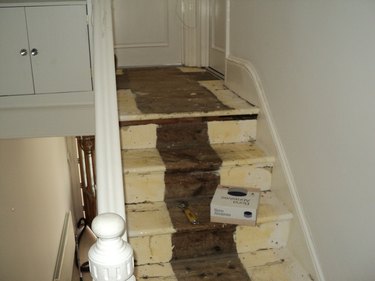 Stairs being refinished.