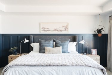 Craftsman Bedroom by Studio McGee with wainscoting