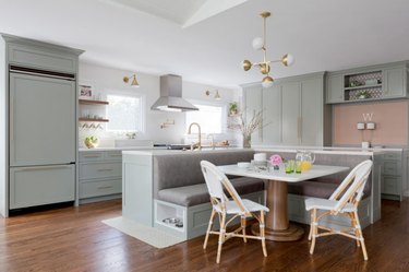 Small kitchen island with best sale bench seating