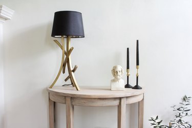 IKEA hack bleached demilune console table