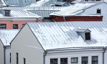 Snow on metal roofs.