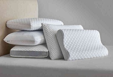 white textured pillows