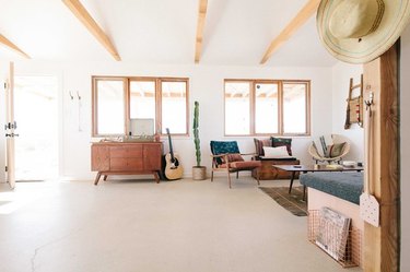 open concept living room in Joshua Tree home