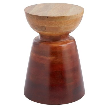 wood drum accent table