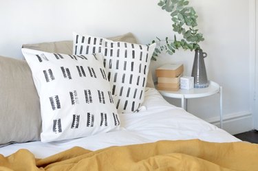 DIY bedroom idea mud cloth pillows