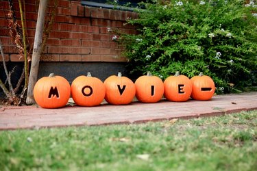carved pumpkins for halloween movie night