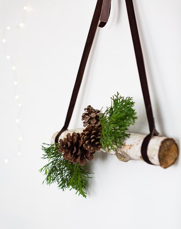 Simple branch and pine cone hanging