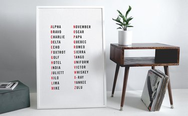 framed minimalist military alphabet free printable