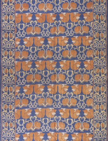 photograph of a block-printed silk textile by Charles Francis Annesley Voysey