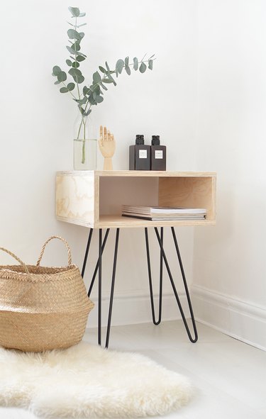 magazines stored in open nightstand