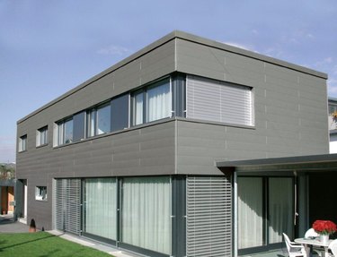 Modern house with aluminum siding