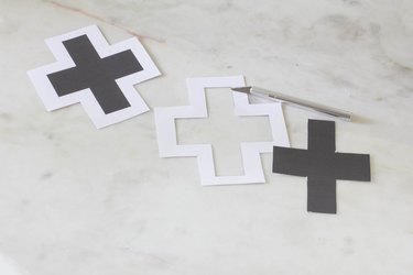 Cutting out cross template