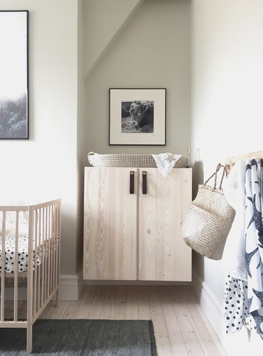 modern Nursery idea with IKEA storage cabinet
