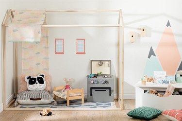 kids playroom idea with South Shore Sweedi Bed House Frame from Overstock