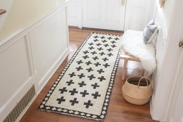 Painted crosses and diamond rug