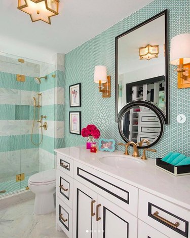 tiled bathroom wall