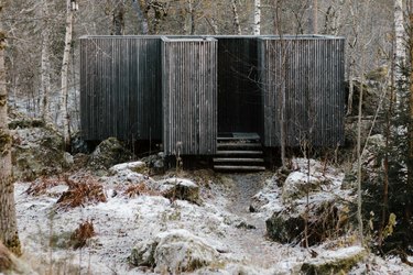 Modern house in winter