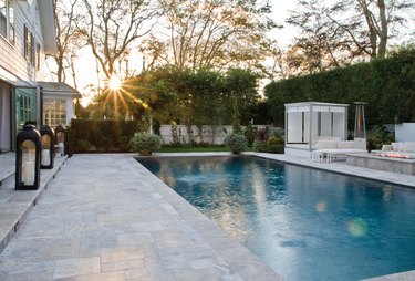 lanterns by pool