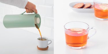 vacuum flask and glass mug from Ikea