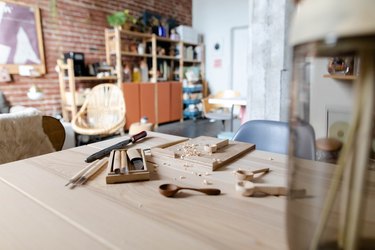 studio space with tools