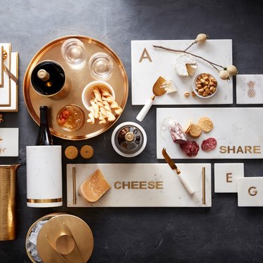 gold cheese plate accessories